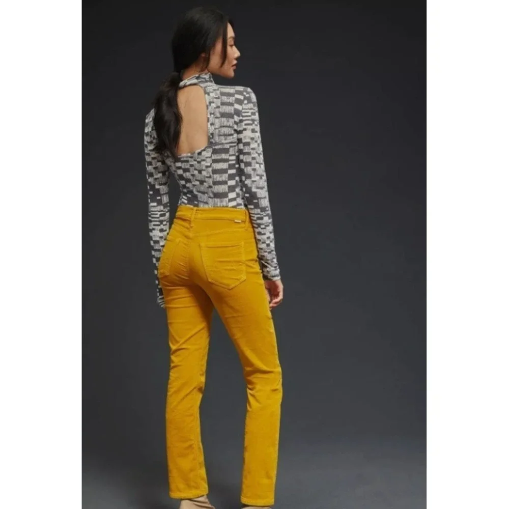 MOTHER The‎ Mid Rise Dazzler Ankle Corduroy Pants Size 34 Hey Honey NWT